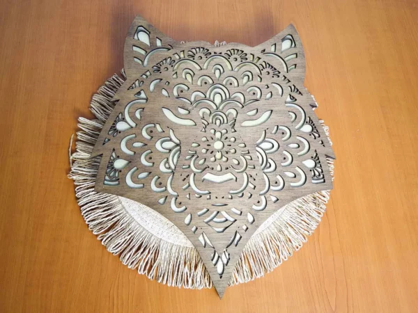 Decorațiune de perete - lup în 2 straturi